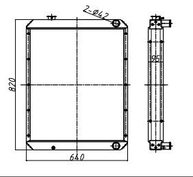 رادیاتور بیل مکانیکی کوماتسو PC120-6 | مونتاژ واحد کامل 840 میلی متری